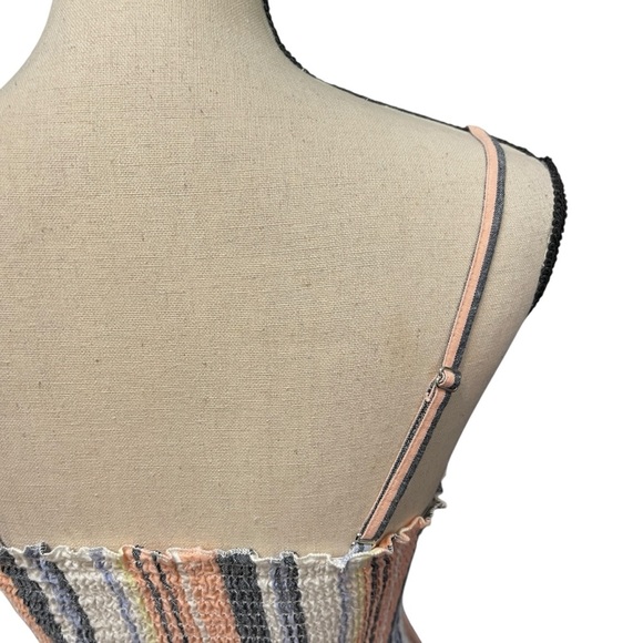 Free People Lilah Striped Boho Cute Summer Midi Dress‎ Women's XS - Picture 4 of 12